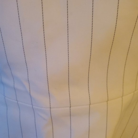Christian Siriano Ivory/White Pinstripe Peplum Top sz 10 - Picture 3 of 7